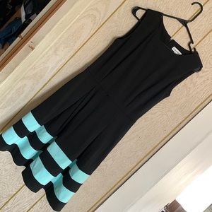 Black with teal stripes Calvin Klein dress